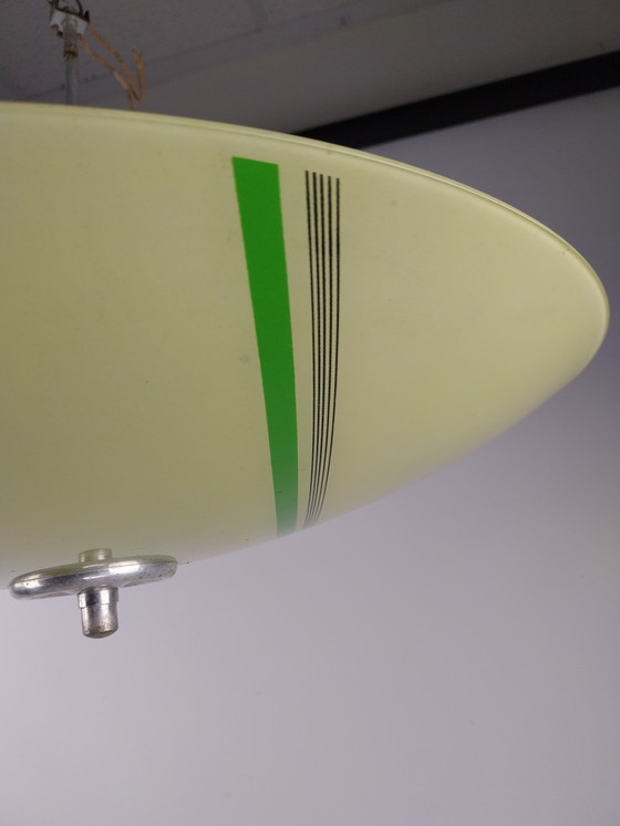 Image 1 of  1 X Groen Glazen Plafonnière 1960'S Tsjechië 60Cm