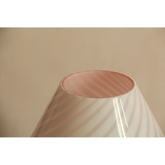 Image 1 of Vintage Roze Murano Zwier Paddestoel Lamp Italië 1970