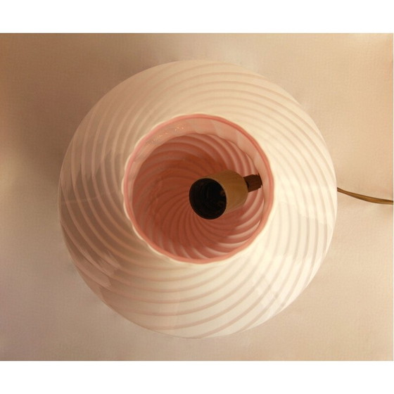 Image 1 of Vintage Roze Murano Zwier Paddestoel Lamp Italië 1970