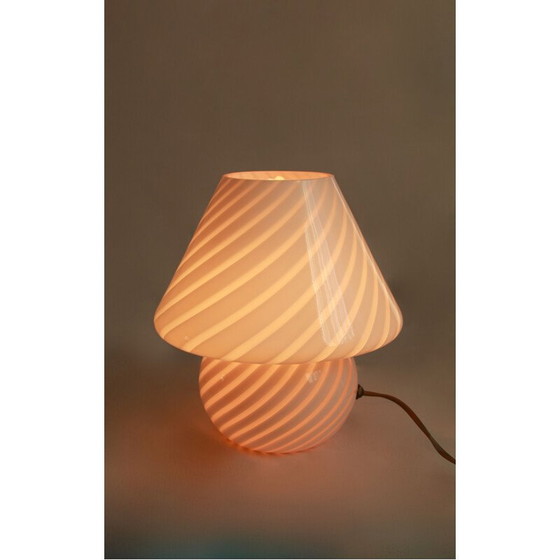 Image 1 of Vintage Roze Murano Zwier Paddestoel Lamp Italië 1970