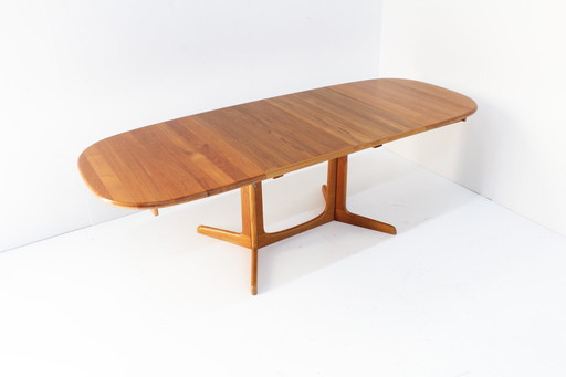 Vintage Deense Ovalen Uitschuifbare Eettafel Tafel Massief Teak Gudme Mobelfabrik 