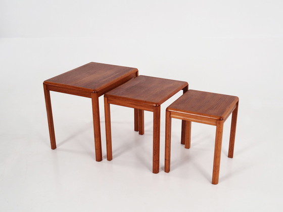 Image 1 of Set van drie teakhouten tafels, Deens ontwerp, 1970S, Productie: Denemarken