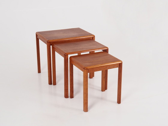 Image 1 of Set van drie teakhouten tafels, Deens ontwerp, 1970S, Productie: Denemarken