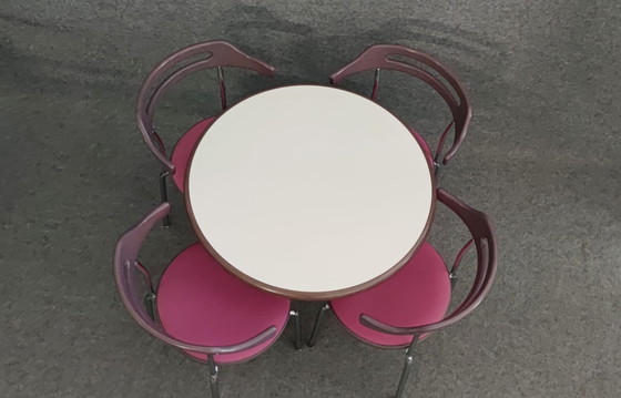 Image 1 of Kusch & Co Set Stoelen Tafel Eetkamerstoel Keukenstoel Mid Century Modern Design 60s Vintage Retro 60S