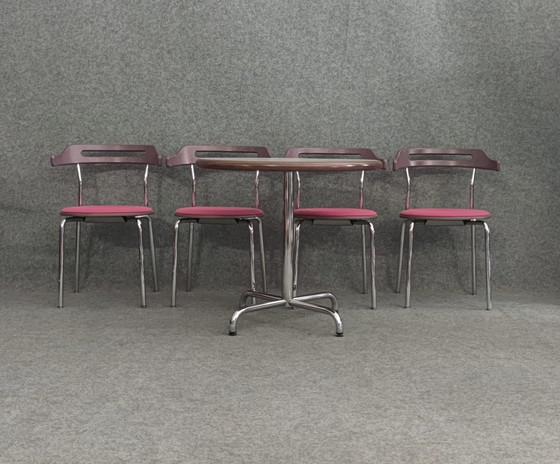 Image 1 of Kusch & Co Set Stoelen Tafel Eetkamerstoel Keukenstoel Mid Century Modern Design 60s Vintage Retro 60S