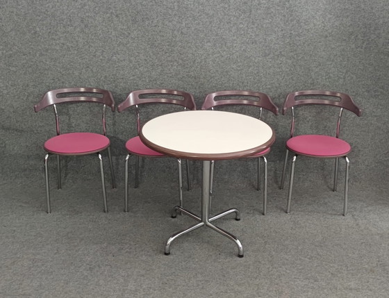 Image 1 of Kusch & Co Set Stoelen Tafel Eetkamerstoel Keukenstoel Mid Century Modern Design 60s Vintage Retro 60S