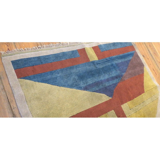 Image 1 of Vintage Bauhaus handgeknoopt tapijt, Türkiye 1970
