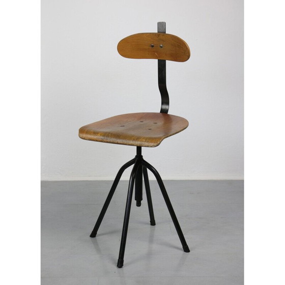 Image 1 of Paar draaistoelen vintage industrieel zwart, jaren 1960