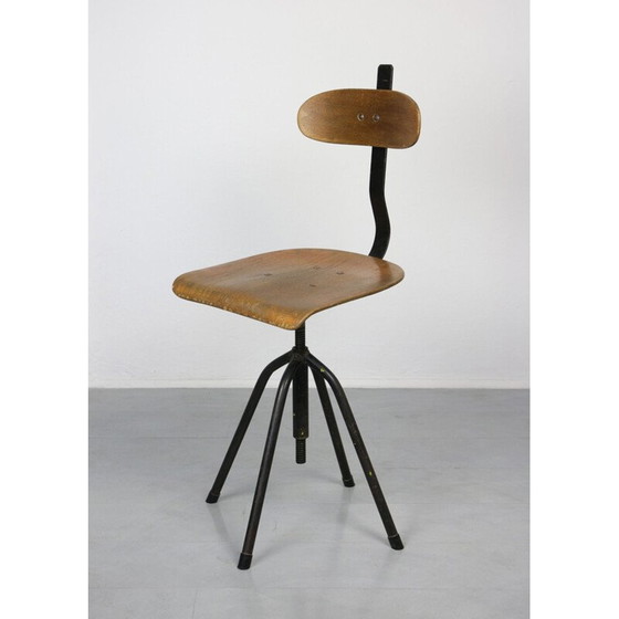 Image 1 of Paar draaistoelen vintage industrieel zwart, jaren 1960