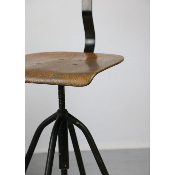 Image 1 of Paar draaistoelen vintage industrieel zwart, jaren 1960