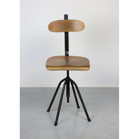 Image 1 of Paar draaistoelen vintage industrieel zwart, jaren 1960