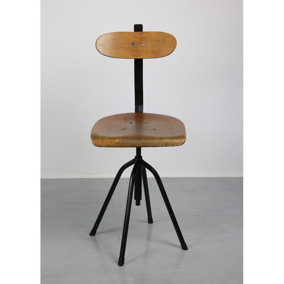 Image 1 of Paar draaistoelen vintage industrieel zwart, jaren 1960