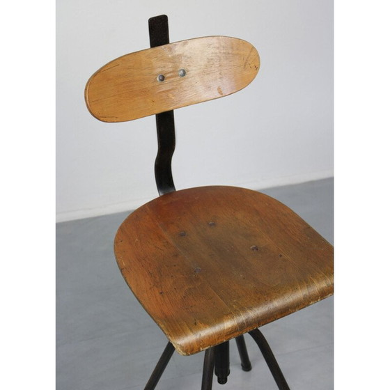 Image 1 of Paar draaistoelen vintage industrieel zwart, jaren 1960