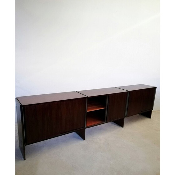 Image 1 of Italiaans vintage dressoir in palissander en aluminium van Mim Concept, jaren 1970