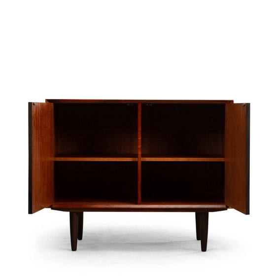Image 1 of Vintage LCW dressoir in rood gebeitst essenhout van Charles en Ray Eames voor Herman Miller, 2000