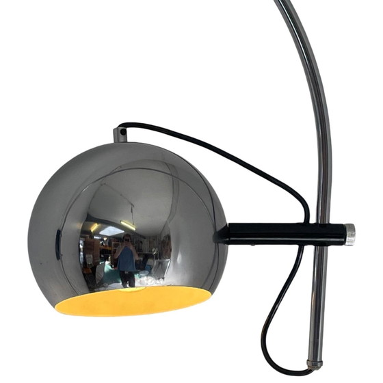 Image 1 of Gepo - Space Age Wandlamp - Volledig Chroom - Oogbol Spot - Nederlands Ontwerp