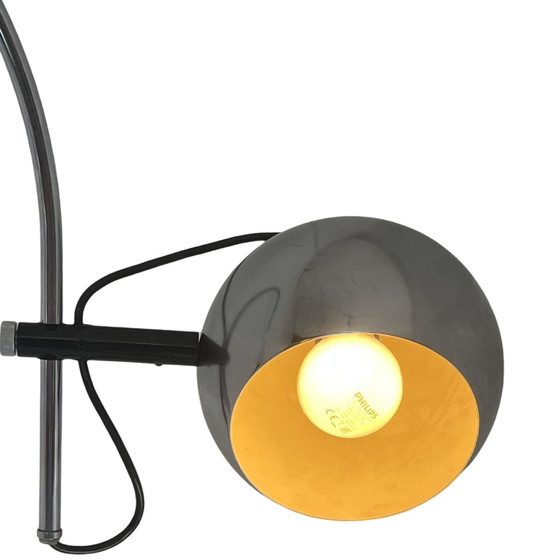 Image 1 of Gepo - Space Age Wandlamp - Volledig Chroom - Oogbol Spot - Nederlands Ontwerp