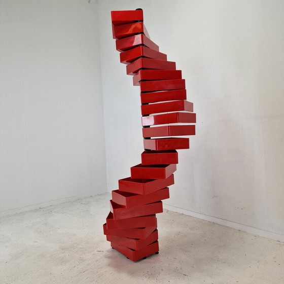 Image 1 of Vintage roterende kast in metaal en acrylplastic van Shiro Kuramata voor Cappellini