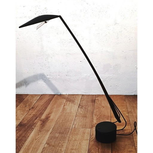 Vintage zwart metalen bureaulamp van Italiana Luce