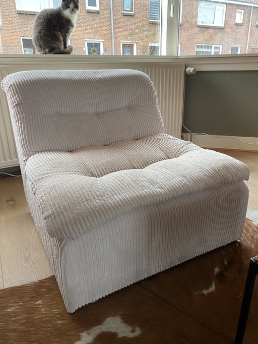 Lage Fauteuil Van Ribstof