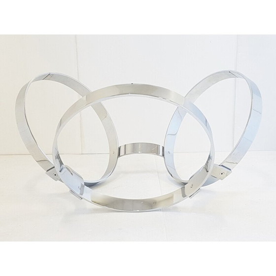 Image 1 of Vintage salontafel van staal en glas, 1970