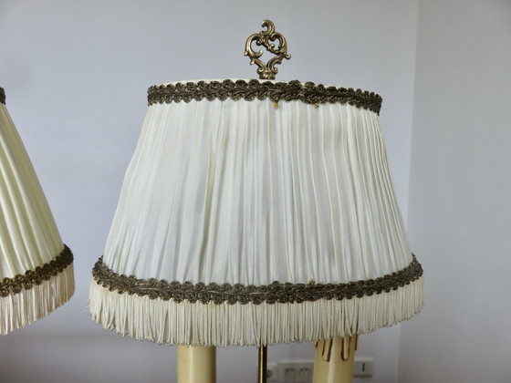 Image 1 of Paar Empire stijl verguld bronzen Bouillotte lampen