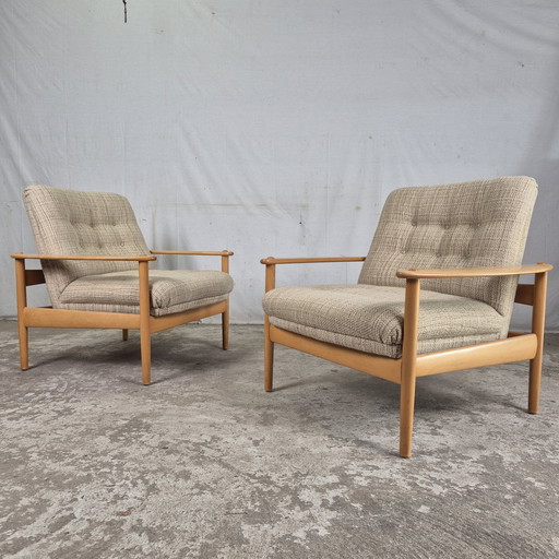 Vintage Scandinavische Stijl 3-Zits Bank + 2X Fauteuil 60'S