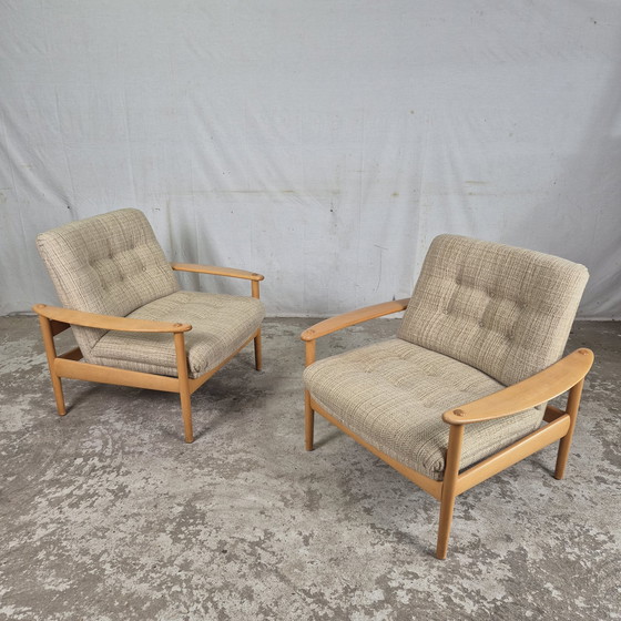 Image 1 of Vintage Scandinavische Stijl 3-Zits Bank + 2X Fauteuil 60'S