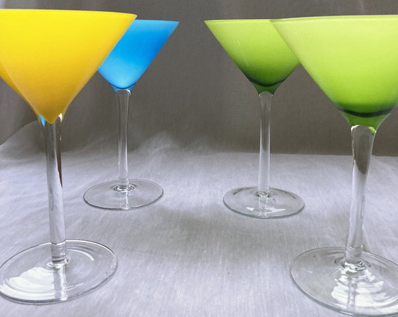 Image 1 of 4X Gekleurde Cocktail Glazen