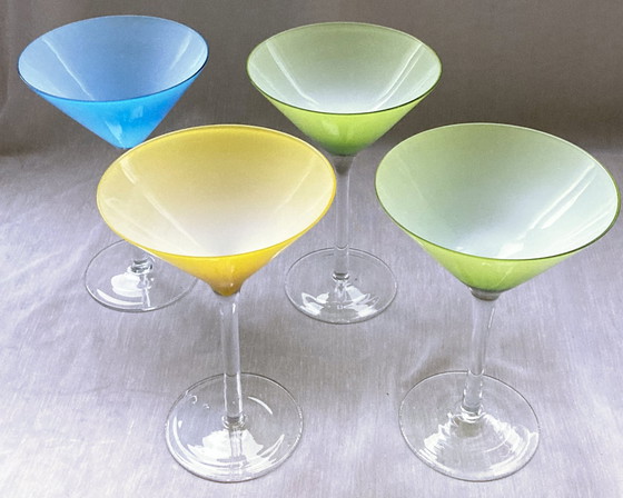 Image 1 of 4X Gekleurde Cocktail Glazen