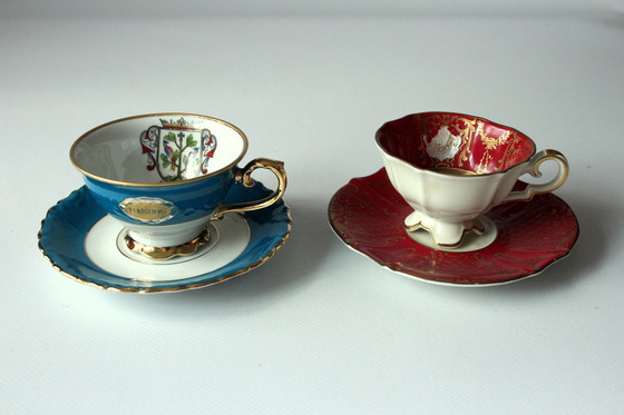 Image 1 of 2x zeldzame porseleinen demitasse kopjes als set