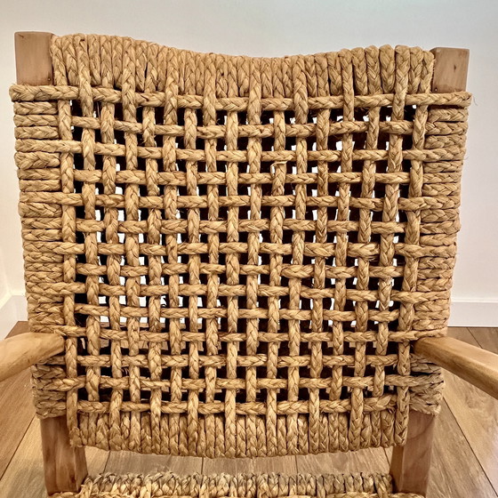 Image 1 of Mid Century Modern Fauteuil  Hout En Touw