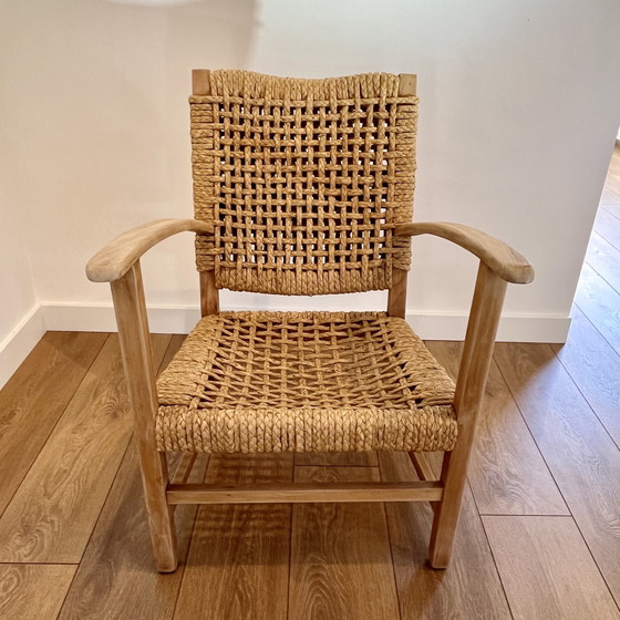Image 1 of Mid Century Modern Fauteuil  Hout En Touw