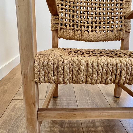 Image 1 of Mid Century Modern Fauteuil  Hout En Touw