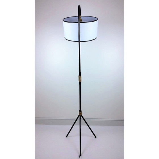 Image 1 of Vintage zwarte metalen vloerlamp, 1950