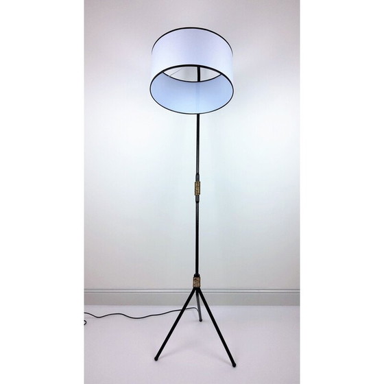 Image 1 of Vintage zwarte metalen vloerlamp, 1950