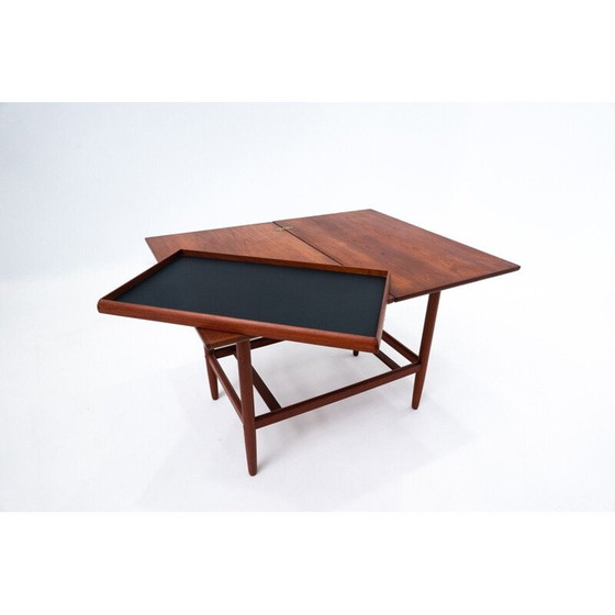 Image 1 of Mid-eeuwse Scandinavische bijzettafel met verwijderbaar blad, 1960