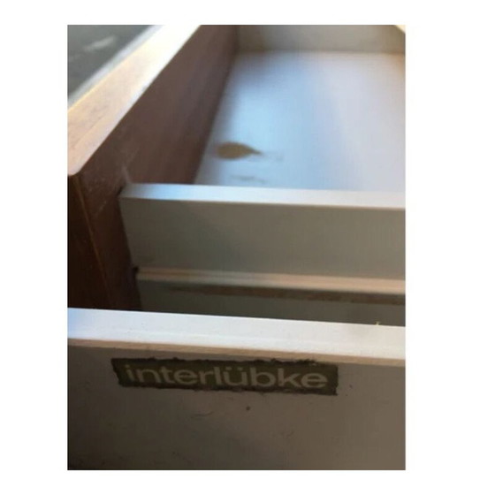 Image 1 of Vintage console in wit melamine en licht teakhout, Duitsland 1970