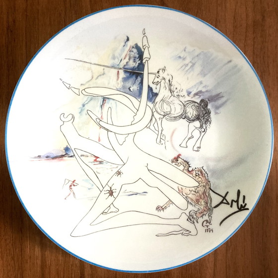 Image 1 of 6x Salvador Dali porseleinen borden Le Conquete du Cosmos van Limoges