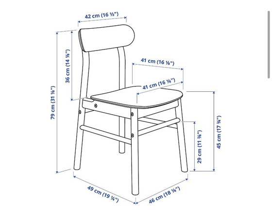 Image 1 of 2x Zwarte Ikea Rönninge Eetkamer Stoelen - door Maja Ganszyniec