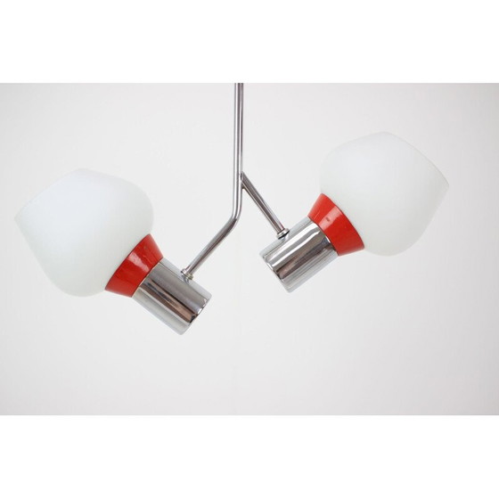 Image 1 of Vintage metalen kroonluchter van Drupol, Tsjecho-Slowakije 1970