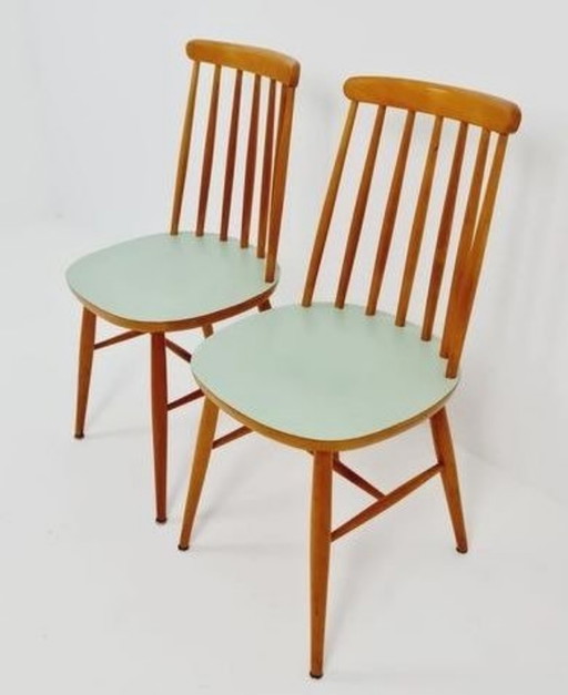 2x Mann Möbel Spijlenstoelen