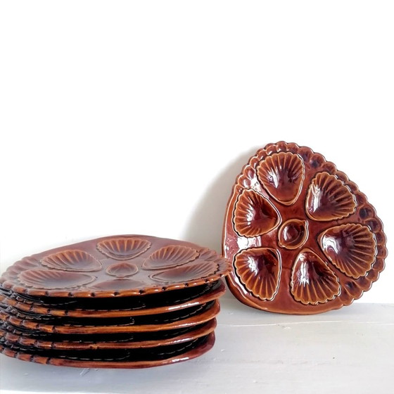 Image 1 of 6X Vintage Keramische Schelpdieren Borden