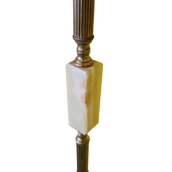 Image 1 of Messing En Onyx Marmeren Vloerlamp, Jaren 70