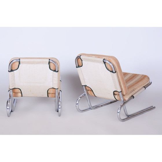 Image 1 of Paar vintage Bauhaus fauteuils in chroomstaal, Duitsland 1940