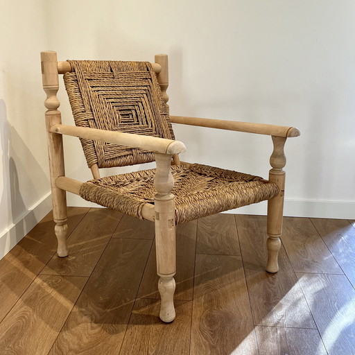 Lounge Stoel Hout En Touw 