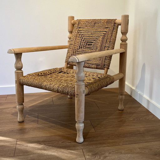 Lounge Stoel Hout En Touw 