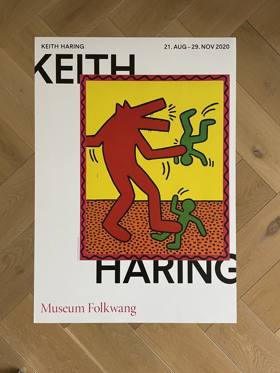 Image 1 of Keith Haring (1958-1990), Zonder titel, 1982, Copyright Keith Haring Foundation, Tentoonstellingsaffiche Museum Folkwang 2020