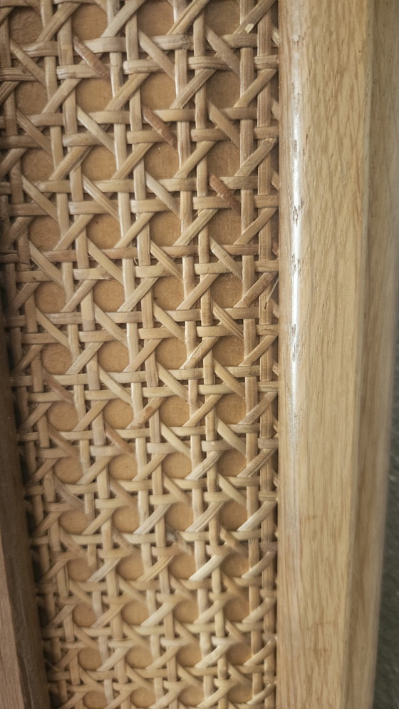 Image 1 of Grote Vintage Rotan Spiegel van Simons 70's