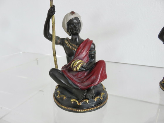 Image 1 of Paar Blackamoor kandelaars